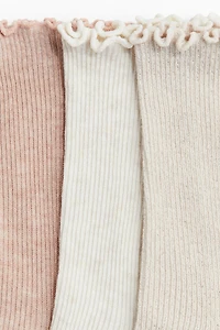 Lot de 3 paires chaussettes avec détail surjeté