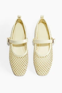 Perforated Mary Jane Ballet Flats