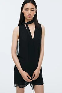 Embellished chiffon dress