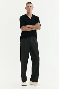 Regular-Fit Cable-Knit Polo Shirt