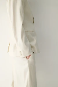 Slim-Fit Linen-Blend Blazer