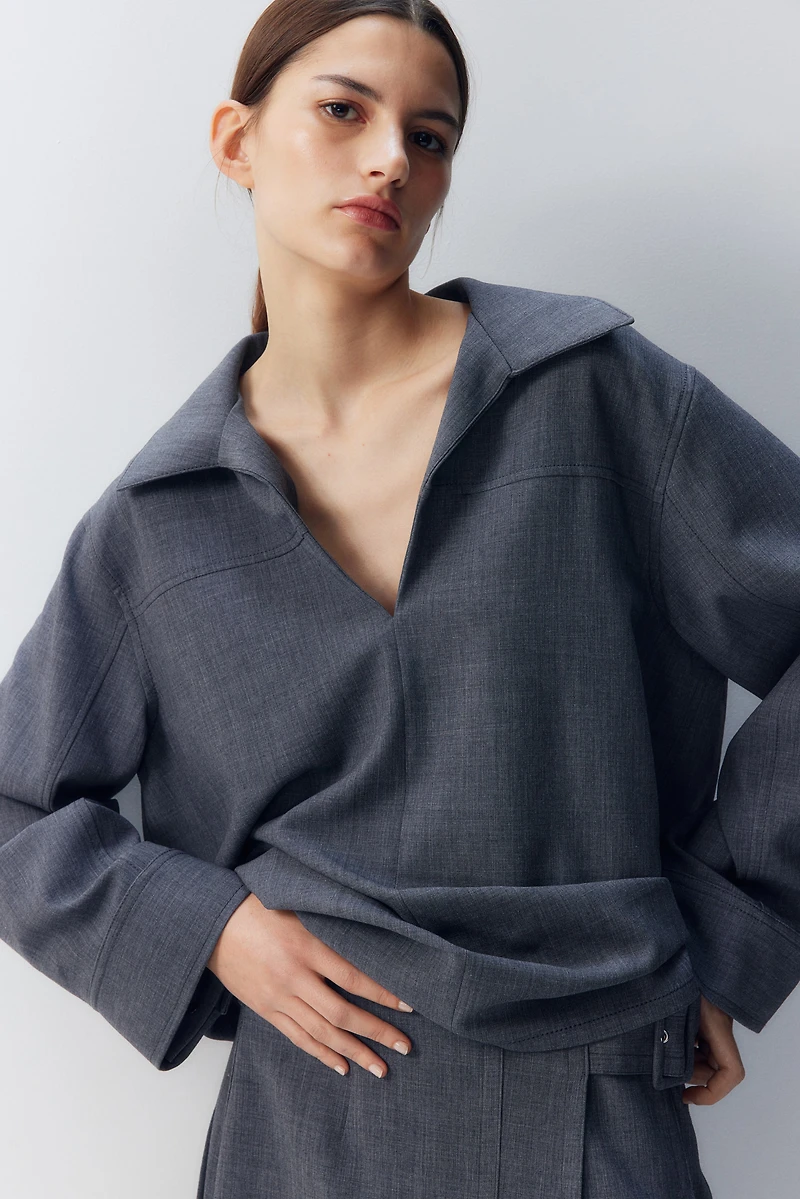 Chemise à enfiler en sergé