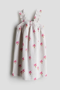 Linen-Blend Dress