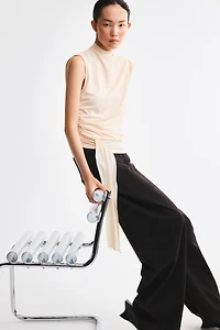 Draped-Panel Jersey Top