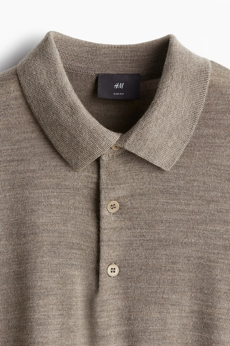 Slim Fit Wool Polo Shirt