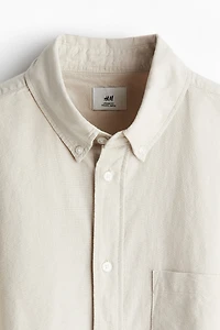 Loose Fit Short-Sleeved Oxford Shirt