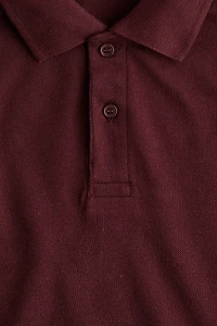 Long-Sleeved Cotton Polo Shirt