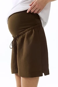 MAMA Linen-Blend Shorts