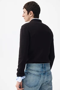 Slim-Fit Rib-Knit Polo Shirt