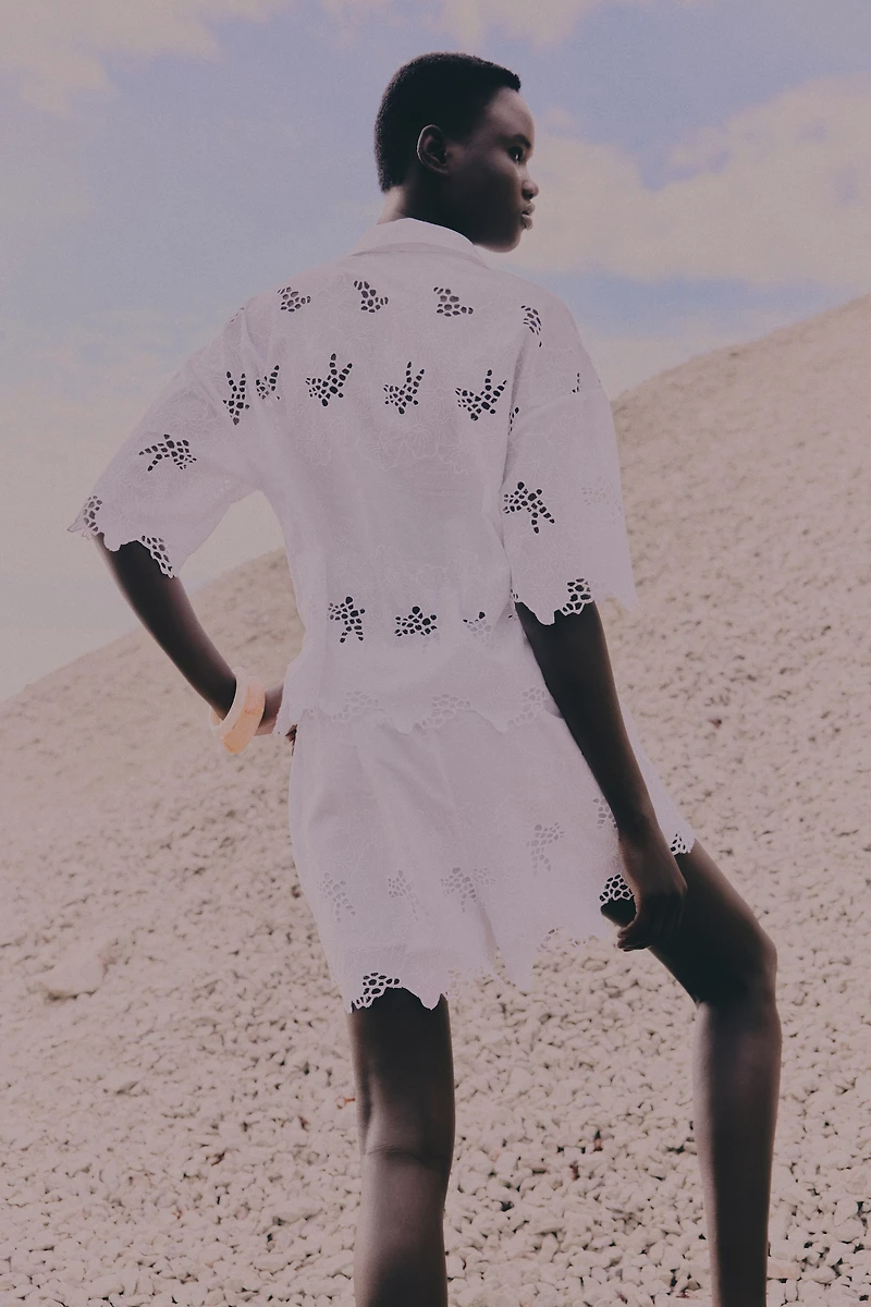 Eyelet-Embroidered Shorts