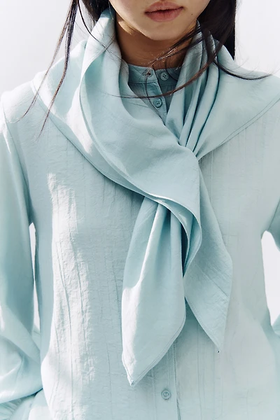 Scarf-Detail Shirt