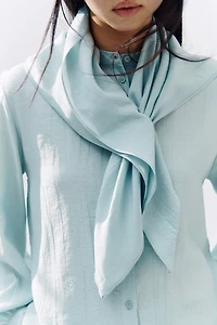 Scarf-Detail Shirt