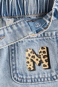 Jupe en denim avec motifs imprimés