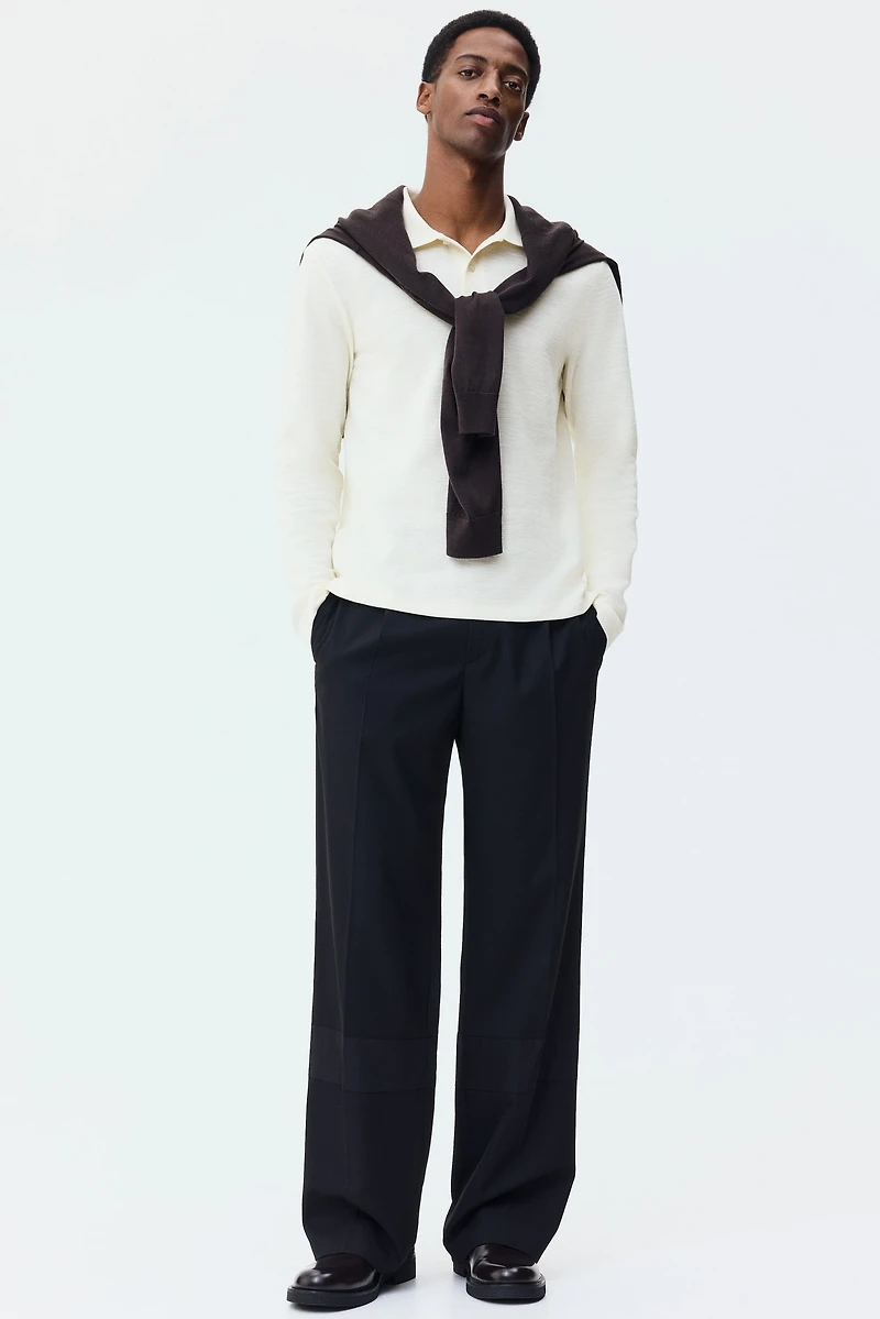 Slim-Fit Long-Sleeved Polo Shirt