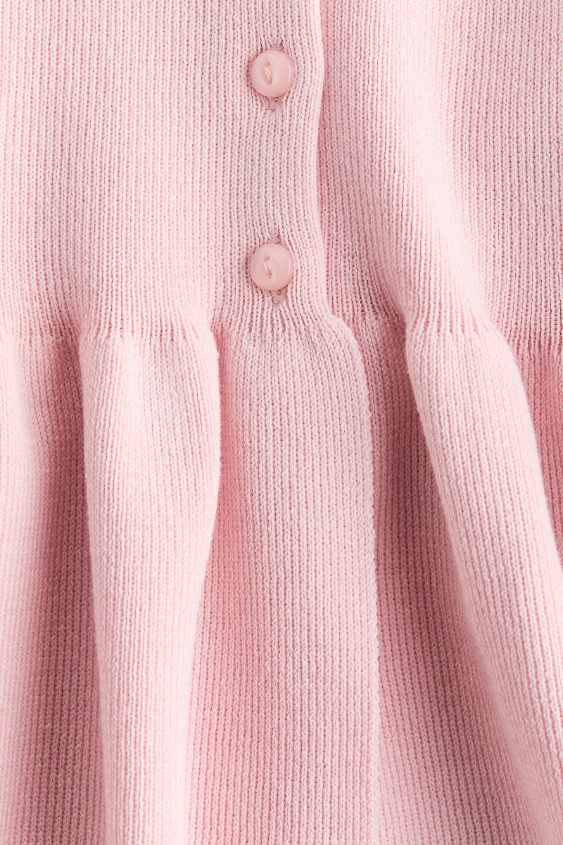 Short-Sleeved Peplum Cardigan