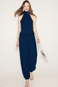 Crinkled Balloon-Leg Pants