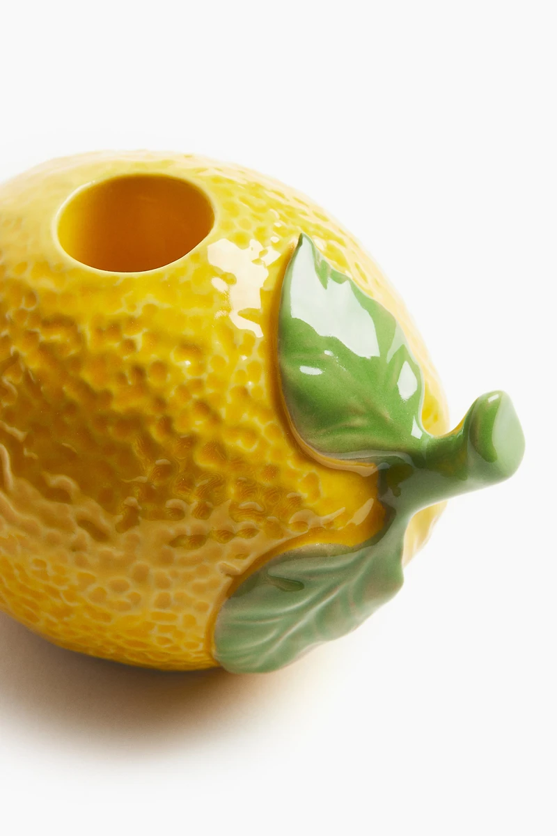 Lemon-Shaped Candleholder