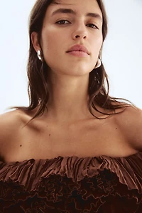 Pleated Off-the-Shoulder Dress