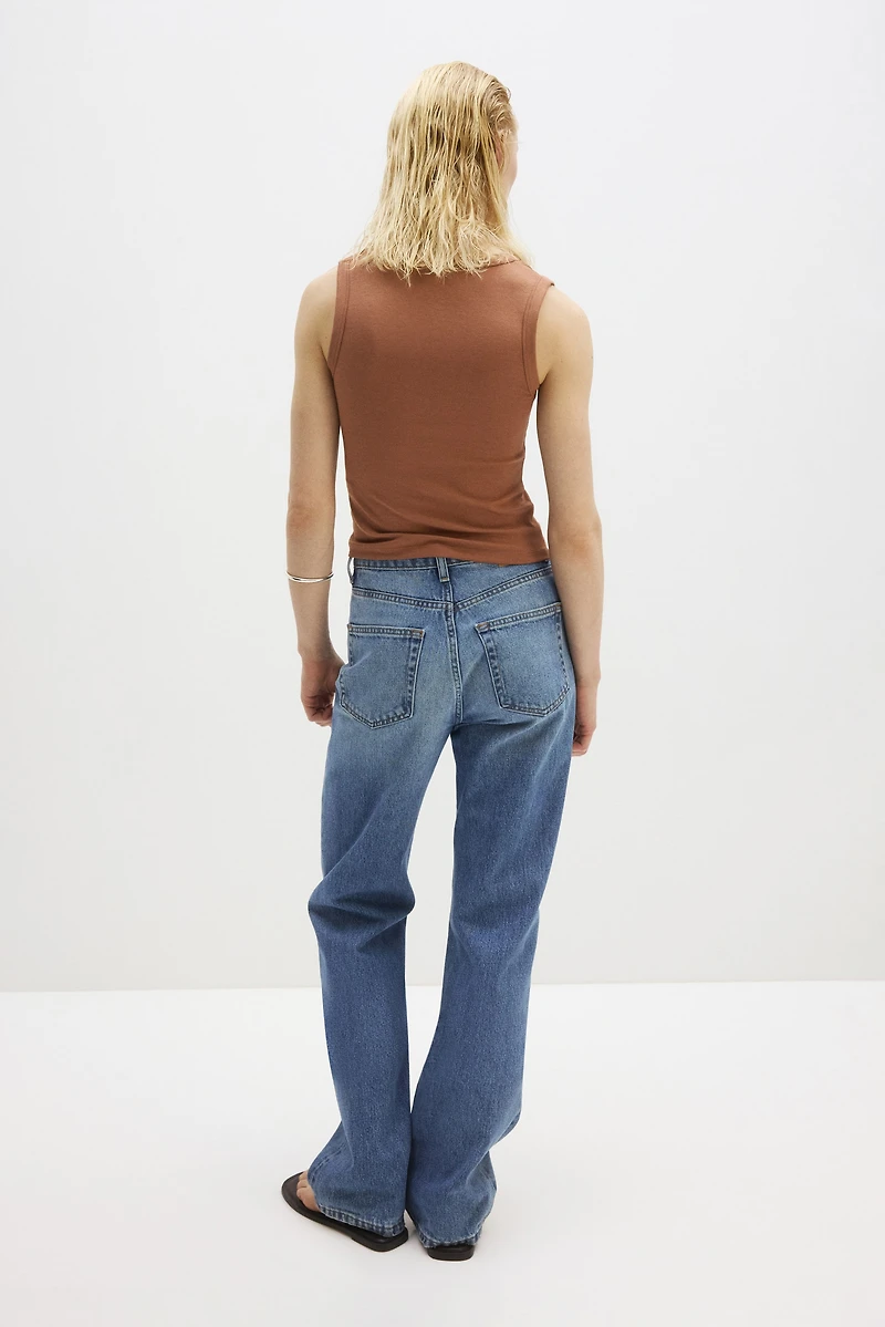 Camisole côtelée rafraîchissante ajustée
