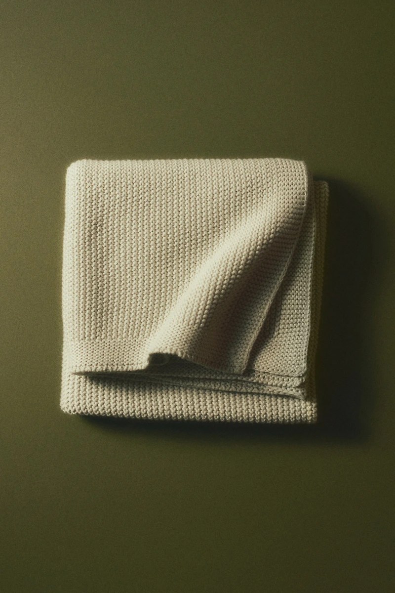 Moss-Stitched Cotton Baby Blanket