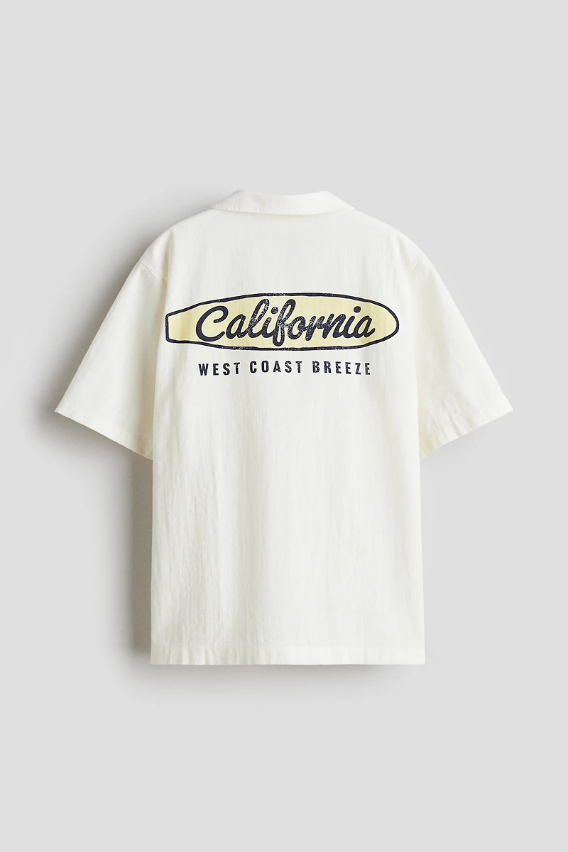 Chemise en coton à col cubain