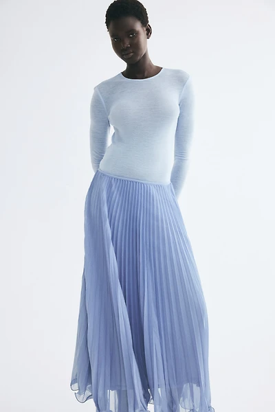 Sheer Pleated Skirt