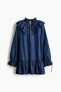 Robe à volants en denim