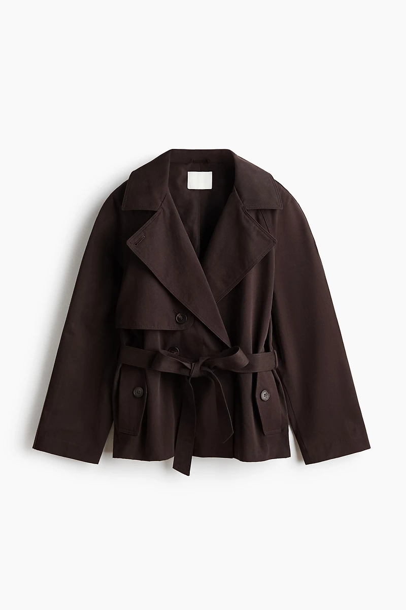 Short Tie-Belt Trench Coat