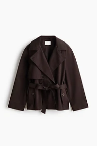 Short Tie-Belt Trench Coat