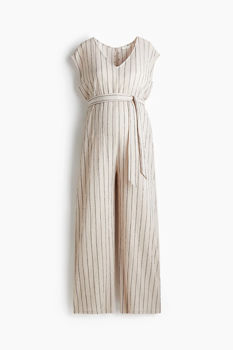 MAMA Sleeveless Tie-Belt Jumpsuit