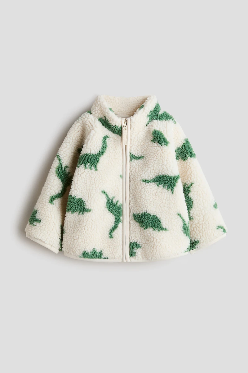 Printed Teddy Fleece Jacket
