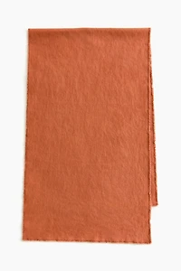 Linen-Blend Table Runner with Fringe