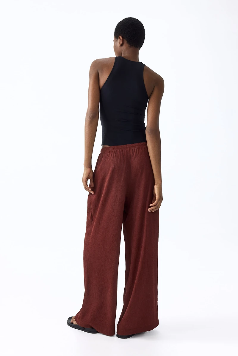 Wide-cut Pull-on Pants