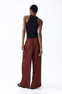 Wide-cut Pull-on Pants
