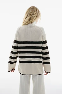 Chandail en maille épaisse avec col zippé