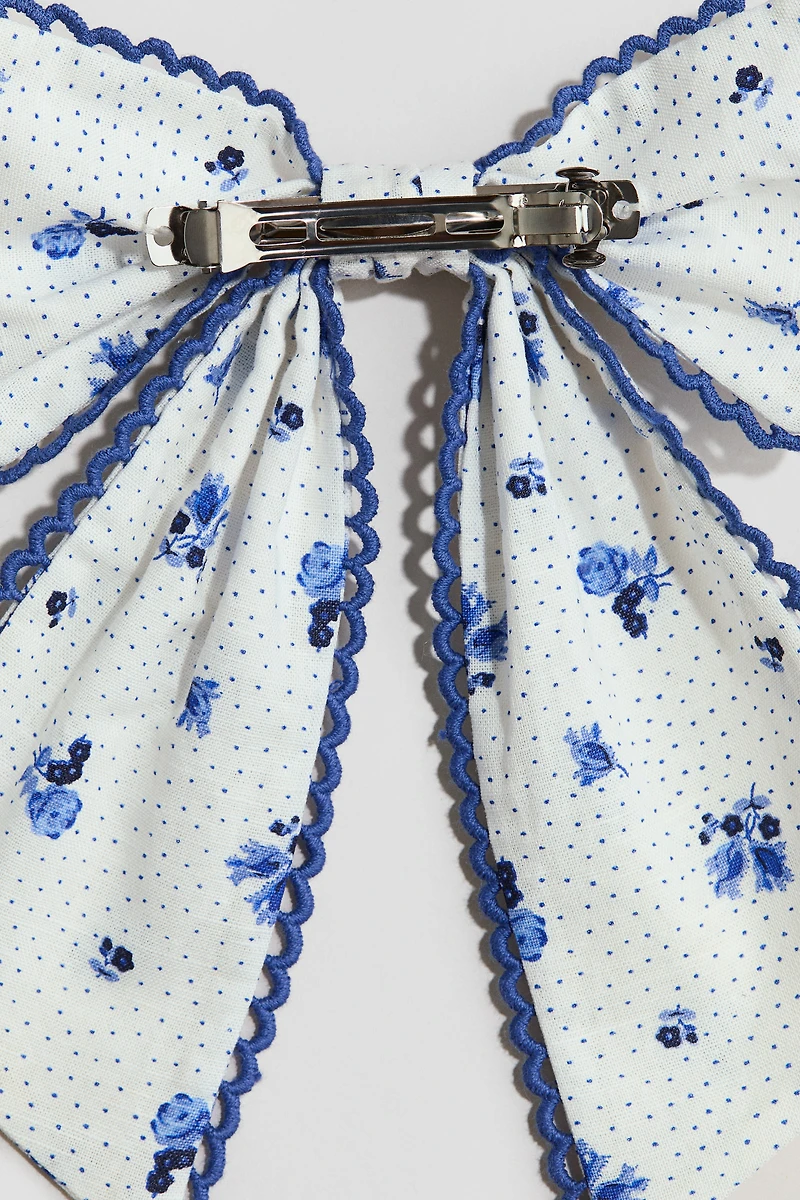 Patterned Bow-Detail Hair Clip