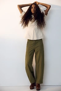 Barrel-Leg Cargo Pants