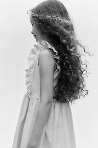 Ruffle-Trimmed Cotton Dress