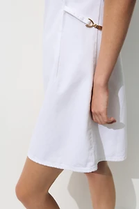 Buckle-Detail Denim Dress