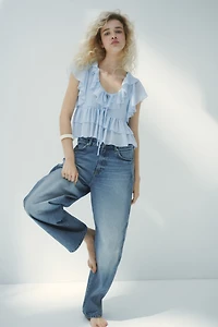 Jean ample taille haute