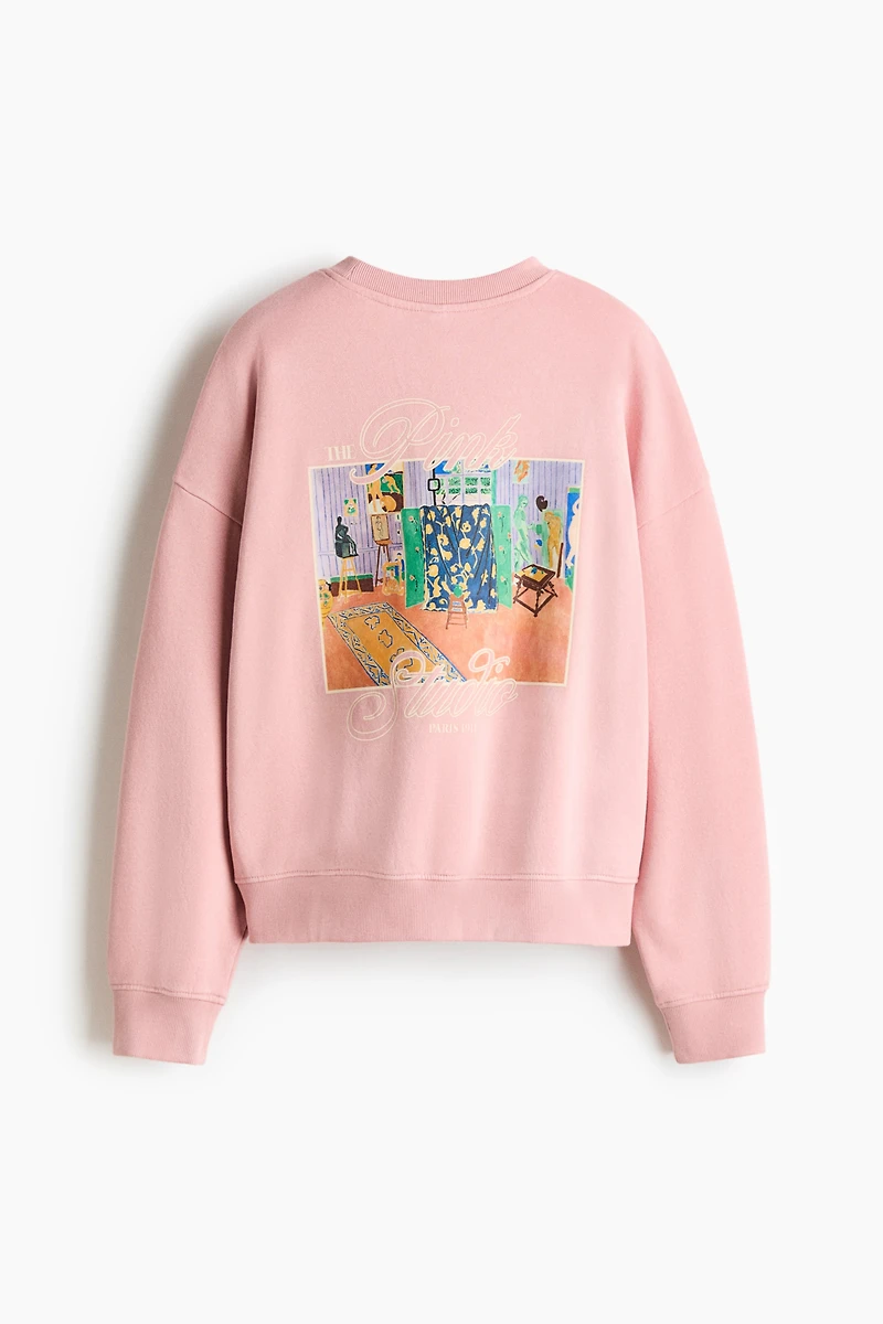 Oversized Sweatshirt with Printed Motif