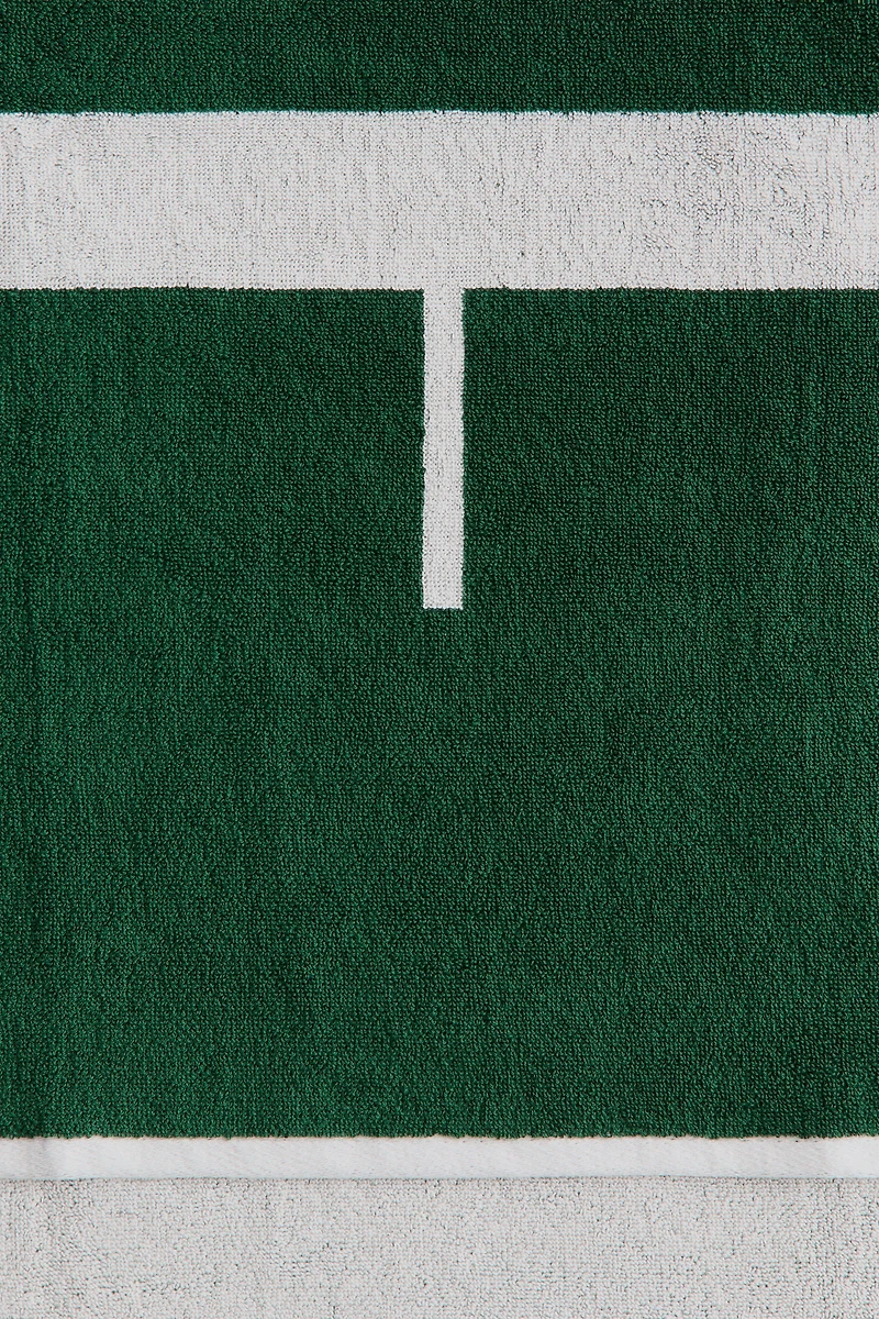 Cotton Beach Towel with Text Motif