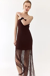 Bandeau Dress with Fringe