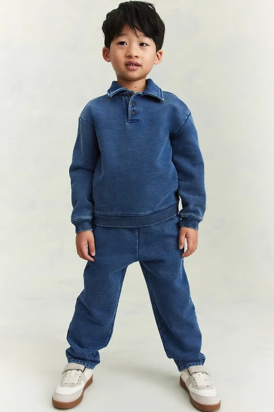 Denim-Look Cotton Joggers