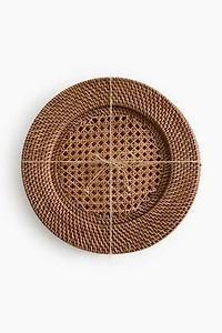 Lot de 2 plats de présentation en rotin