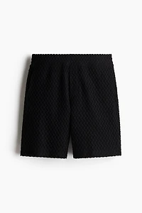 Relaxed-Fit Crochet-Look Shorts