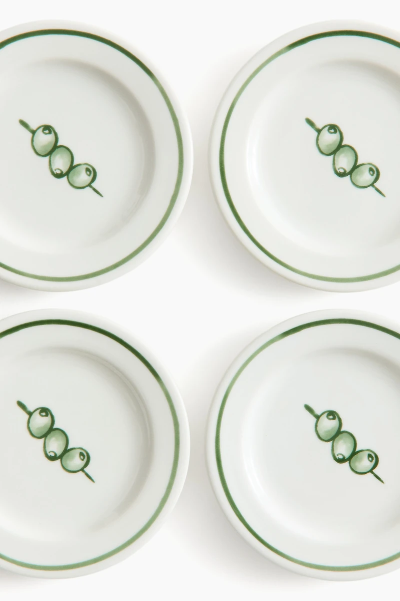 4-Pack Small Porcelain Plates