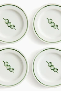 4-Pack Small Porcelain Plates