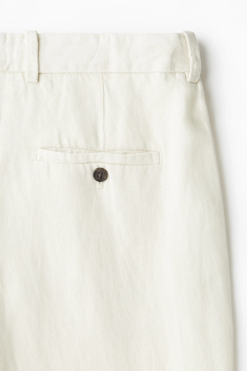 Relaxed-Fit Linen-Blend Pants