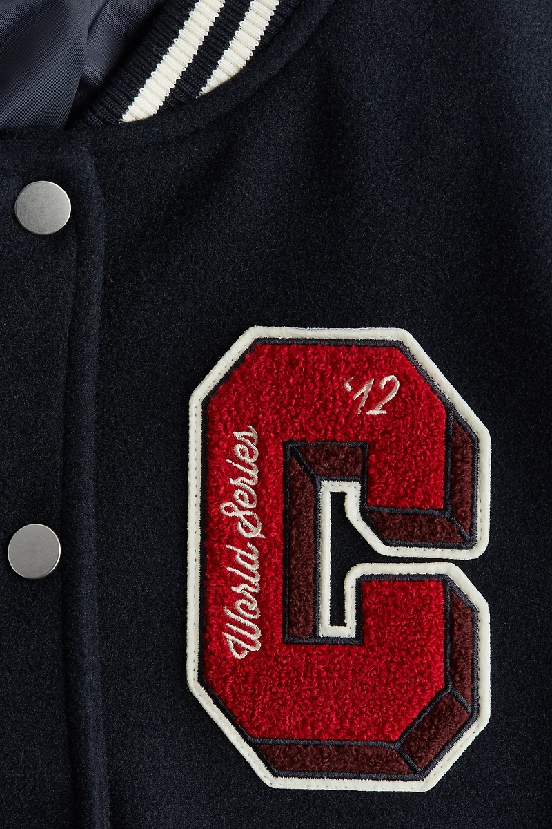 Appliquéd Baseball Jacket